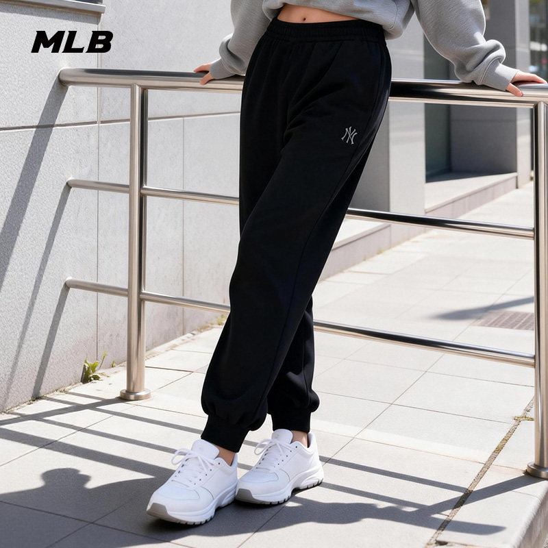 MLB官方 男女同款舒适松紧百搭束脚休闲运动长裤26春季新款PTB01