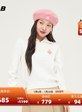 MLB官方 女款爱心刺绣logo套头衫时尚舒适毛衣春夏KPH01