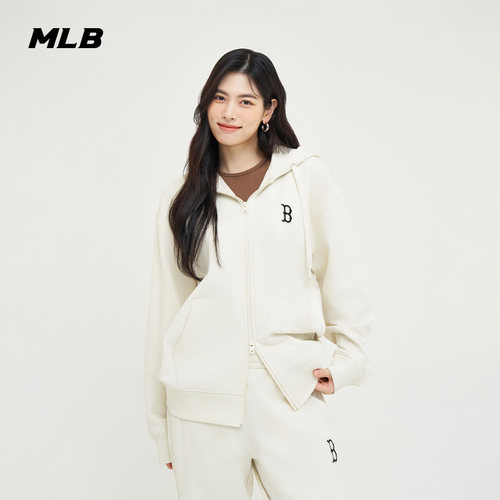 MLB男女情侣经典拉链连帽外套