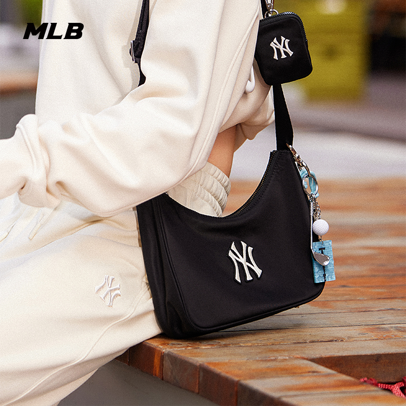 MLB官方男女情侣时尚大LOGO可调节斜挎包附零钱包25秋季新款CRB04