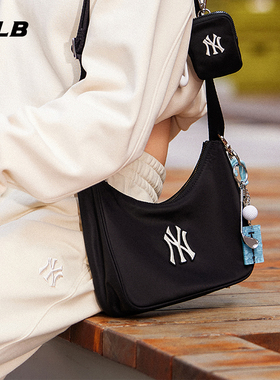 MLB官方男女情侣时尚大LOGO可调节斜挎包附零钱包25秋冬新款CRB04