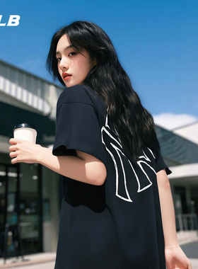 MLB官方 男女情侣潮流背标短袖休闲宽松百搭T恤25夏季新款TSB70