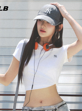 MLB官方 女款时尚运动潮流显瘦斜肩上衣短袖T恤25夏季新款TSB67