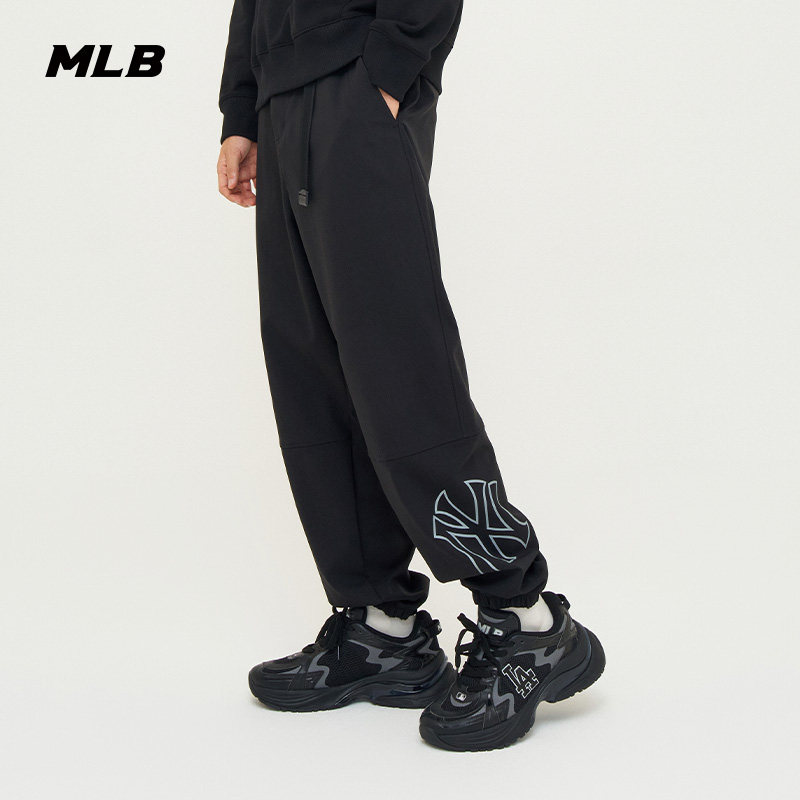 MLB官方 男女情侣简约大LOGO束脚裤休闲梭织长裤春夏WPB04,运动服/休闲服装,运动长裤,淘宝优惠券,粉丝福利购,淘宝优惠卷