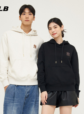 MLB官方男女大logo老花复古长袖连帽宽松运动卫衣春夏HDM01