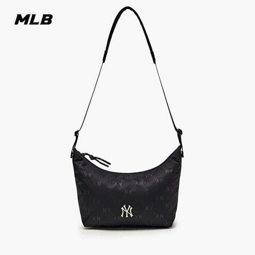 MLB官方男女同款情侣钻石老花时尚可调节腋下包斜挎包春夏BQM02