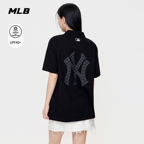 MLB官方 男女同款舒适百搭防晒老花背标POLO衫26夏季新款PQM03