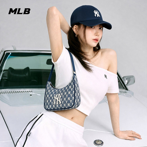 MLB官方男女复古老花腋下包情侣