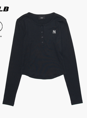 MLB官方 女款复古修身时尚亨利领防晒长袖T恤26春季新款TSB08