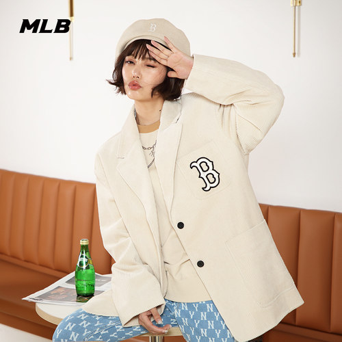 MLB官方男女情侣灯芯绒棉夹克