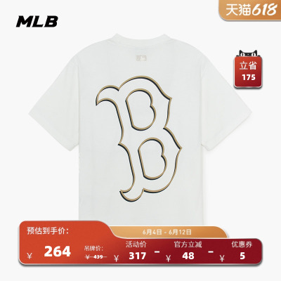 MLB情侣学院风休闲印花短袖T恤