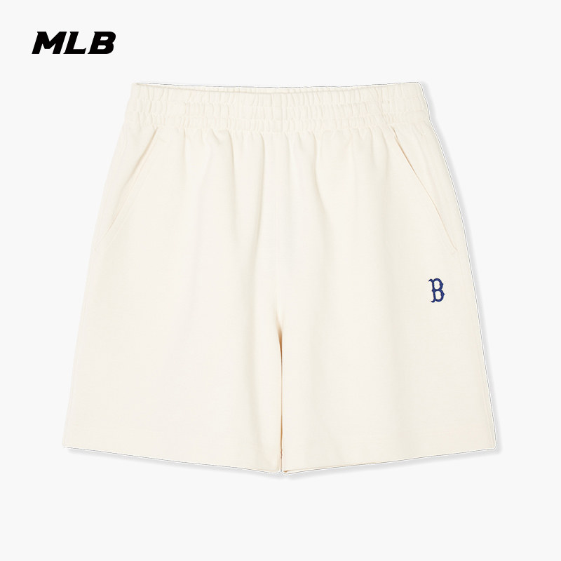 MLB官方 男女情侣小logo短裤纯色简约运动休闲裤24夏季新款SPB01