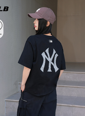 【情人节礼物】MLB官方男女宽松老花短袖T恤26春新款TSM04/TSM56