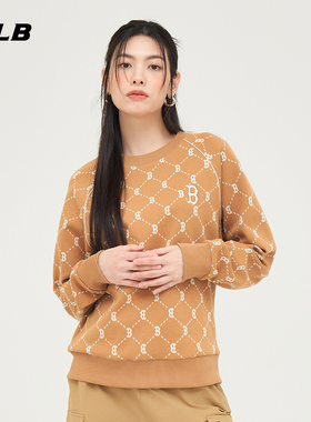 MLB官方 男女情侣复古钻石老花套头卫衣时尚运动春夏MTM01