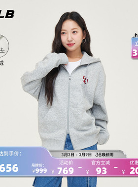 MLB官方 男女情侣学院风加绒连帽拉链衫外套24冬季TRV02