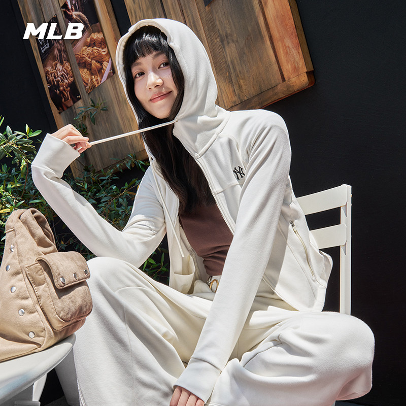 MLB官方 女款潮流百搭舒适修身连帽拉链卫衣外套26秋季新款TRB01图片