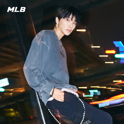 MLB官方 男女同款复古水洗做旧风套头卫衣年秋冬新款MTB14