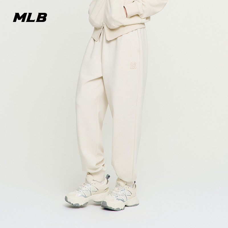 MLB官方男女情侣纯色百搭束脚裤双面针织休闲长裤25秋季新款PTB15,运动服/休闲服装,运动长裤,淘宝优惠券,粉丝福利购,淘宝优惠卷