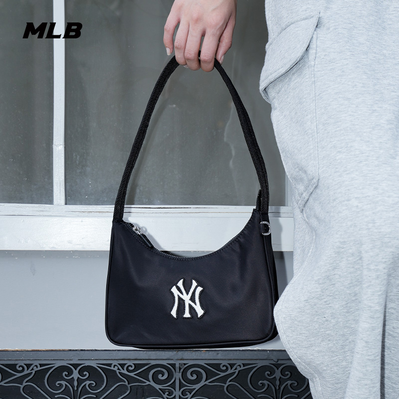 MLB官方男女情侣大LOGO腋下包时尚百搭拉链单肩包25秋冬新款BQB04