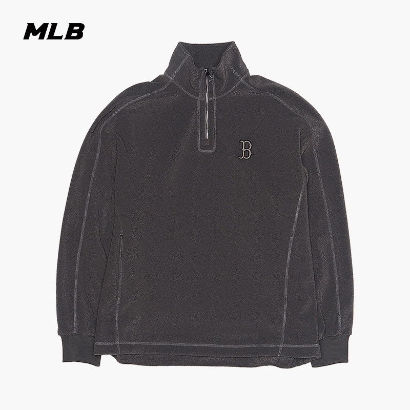 MLB官方 男女情侣时尚百搭复古半拉链卫衣春夏新款MTB10
