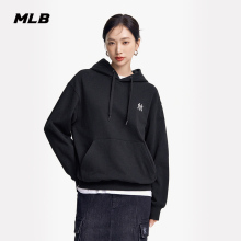 MLB官方 男女情侣纯色连帽衫刺绣小logo休闲卫衣25春夏新款HDB01