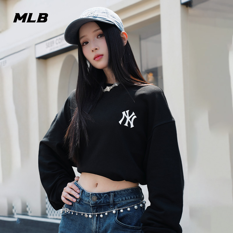 MLB官方 男女情侣时尚百搭街头风背标印花卫衣25秋季新款MTB31