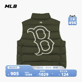 新款 羽绒马甲镂空大logo休闲冬季 DVB03 男女情侣时尚 MLB官方