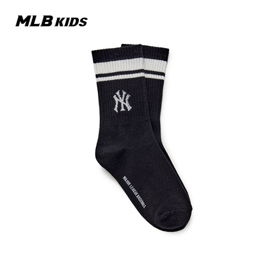 MLB儿童官方男女童复古LOGO点缀撞色弹力队标短袜26春季新款