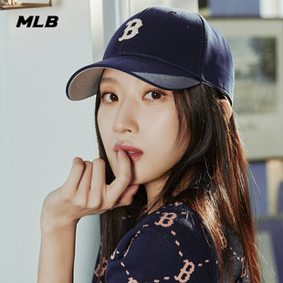 MLB官方 CPB09 男女情侣硬顶经典 小LOGO刺绣棒球帽运动休闲24夏季