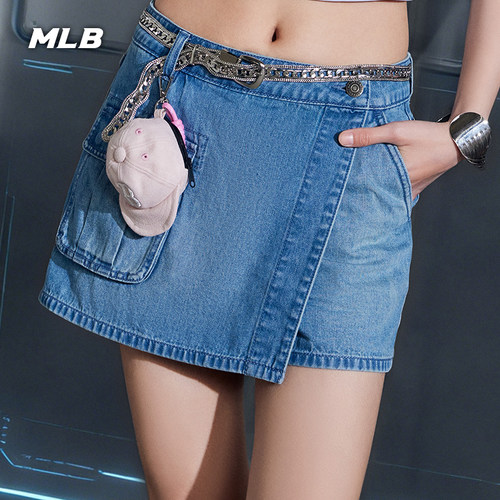 MLB官方 女款韩系百搭潮流复古工装牛仔裙短裙26夏季新款DSB02