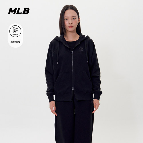 MLB官方 男女情侣时尚保暖加绒连帽卫衣外套25冬季新款TRB01