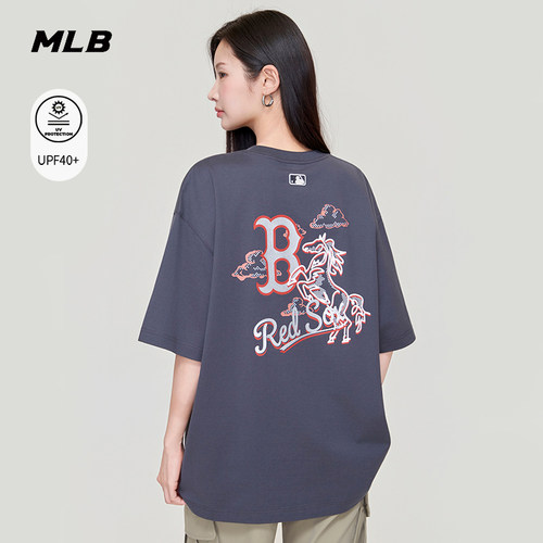 MLB官方 男女同款新年系列生肖马印花防晒短袖T恤26夏季新款TSQ02