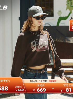 MLB官方 男女同款复古时尚学院风印花圆领卫衣25秋季新款MTV10