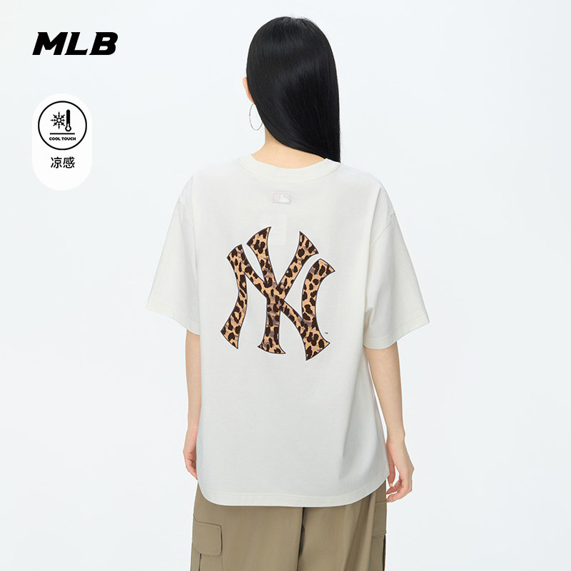 MLB官方复古豹纹背标凉感T恤图片