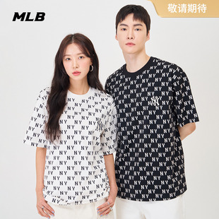 TSM08 满印老花短袖 新款 运动休闲T恤24夏季 MLB官方 男女情侣时尚