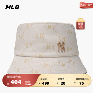 HTM11 新款 男女情侣复古老花刺绣LOGO遮阳渔夫帽24夏季 MLB官方