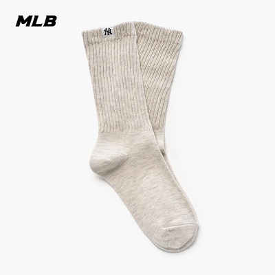 MLB官方男女情侣经典百搭时尚潮流纯色中筒袜25秋季新款SOHB1