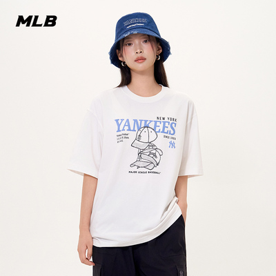 MLB情侣学院风休闲印花短袖T恤