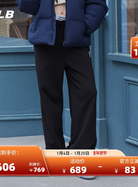 MLB官方女款小logo时尚撞色腰头双面针织休闲长裤25秋季新款PTB08