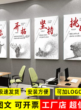 升级新款办公室激励志墙贴企业文化墙装饰挂墙画团队标语挂饰公司
