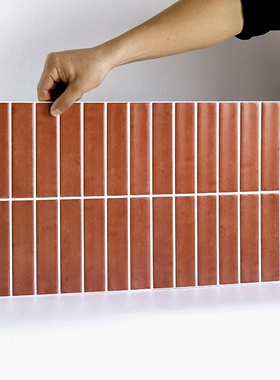 北欧仿瓷砖曲面凹凸3D立体墙贴厨房卫生间客厅背景墙贴纸防水防油