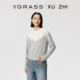 XUZHI合作系列 VGRASS25冬季 新款 蕾丝绣花领插肩袖 羊绒针织衫