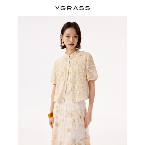 VGRASS精致绣花刺绣开衫上衣外套