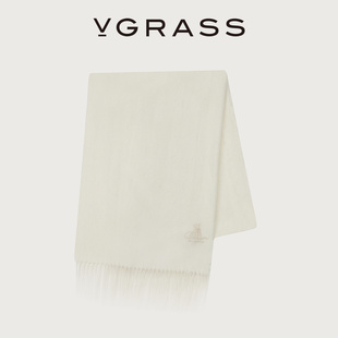 白中白山羊绒重工绣花披肩式 新款 VGRASS25冬季 大围巾 WISH系列