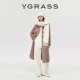 VGRASS25秋冬新款 BABY羊驼毛混纺毛呢蓬松云朵感翻领廓形大衣外套