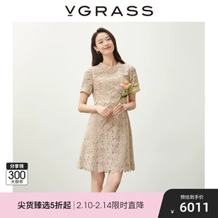 新款 浪漫蕾丝连衣裙VSL2N12540 vgrass维格娜丝夏季