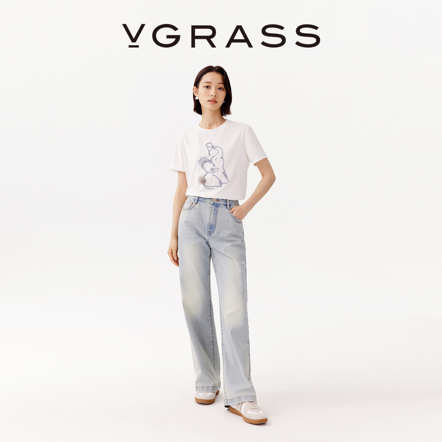 VGRASS意大利进口Candiani牛仔裤