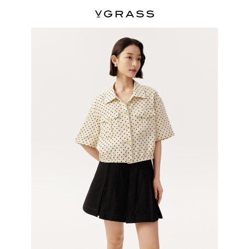VGRASS欧洲进口亚麻印花短外套