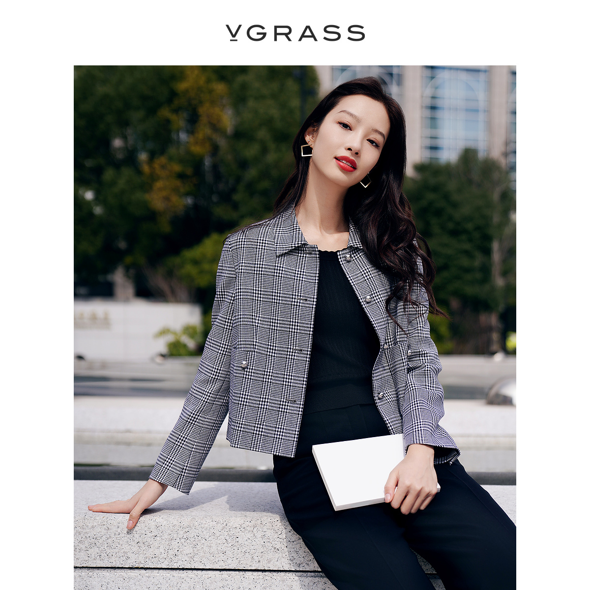 VGRASS百搭绵羊毛短外套