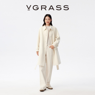 WISH系列原色无染色羊驼毛混纺大衣 VGRASS25秋冬新款 皇室婴驼